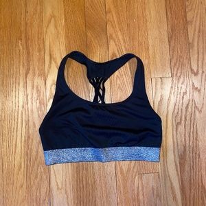 Black and Silver Victoria's Secret Sports Bra